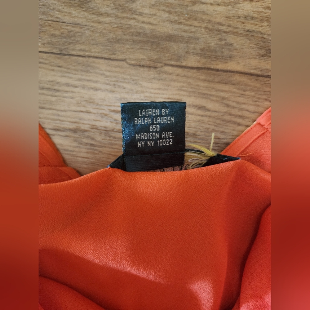 Lauren Ralph Lauren 100% Silk Faux Wrap Floral Midi Lined Skirt Sz S Lightweight - Picture 7 of 8